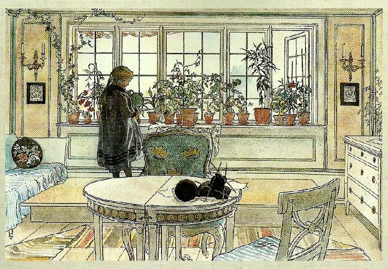 Carl Larsson blomsterfonstret France oil painting art